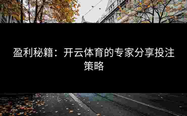 盈利秘籍：开云体育的专家分享投注策略