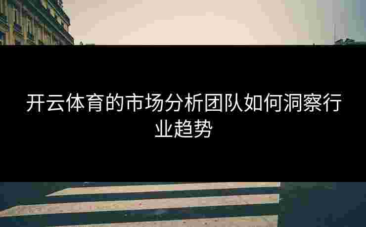 开云体育的市场分析团队如何洞察行业趋势
