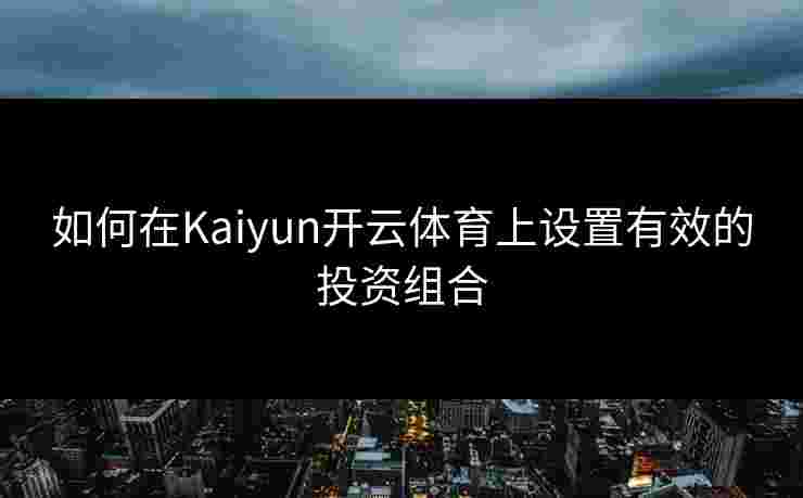 如何在Kaiyun开云体育上设置有效的投资组合